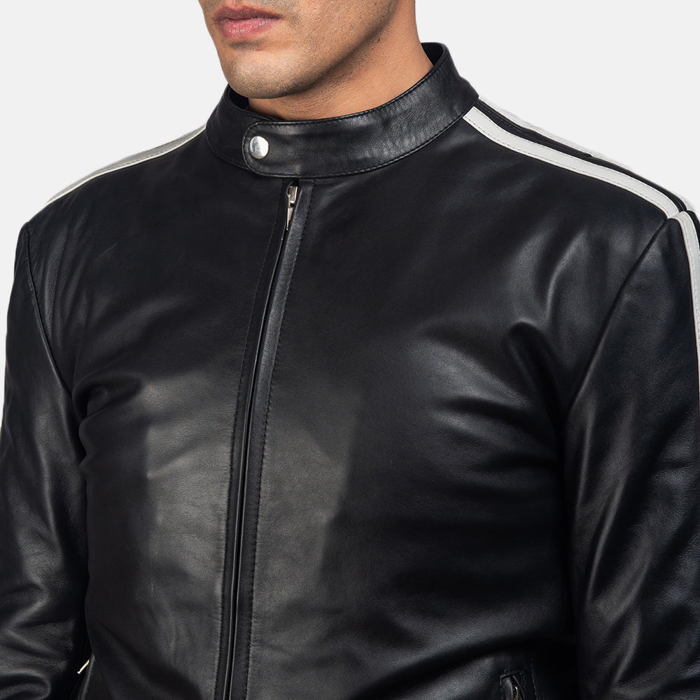 Dynamic Black Leather Biker's Jacket