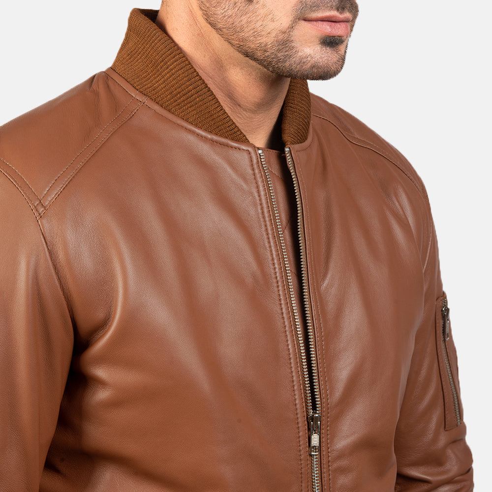 Eternal Charm Leather Bomber Jacket
