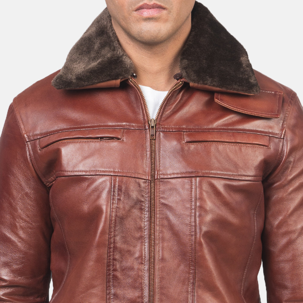FurWard Brown Leather Jacket