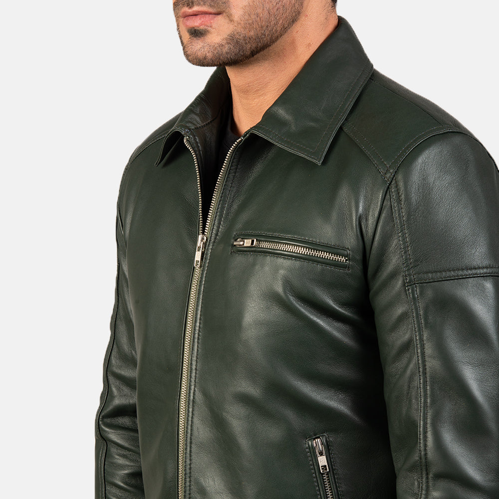 Lavendard Leather Biker Jacket