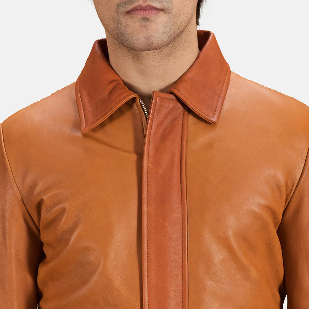 Luca Tan Brown Leather Jacket