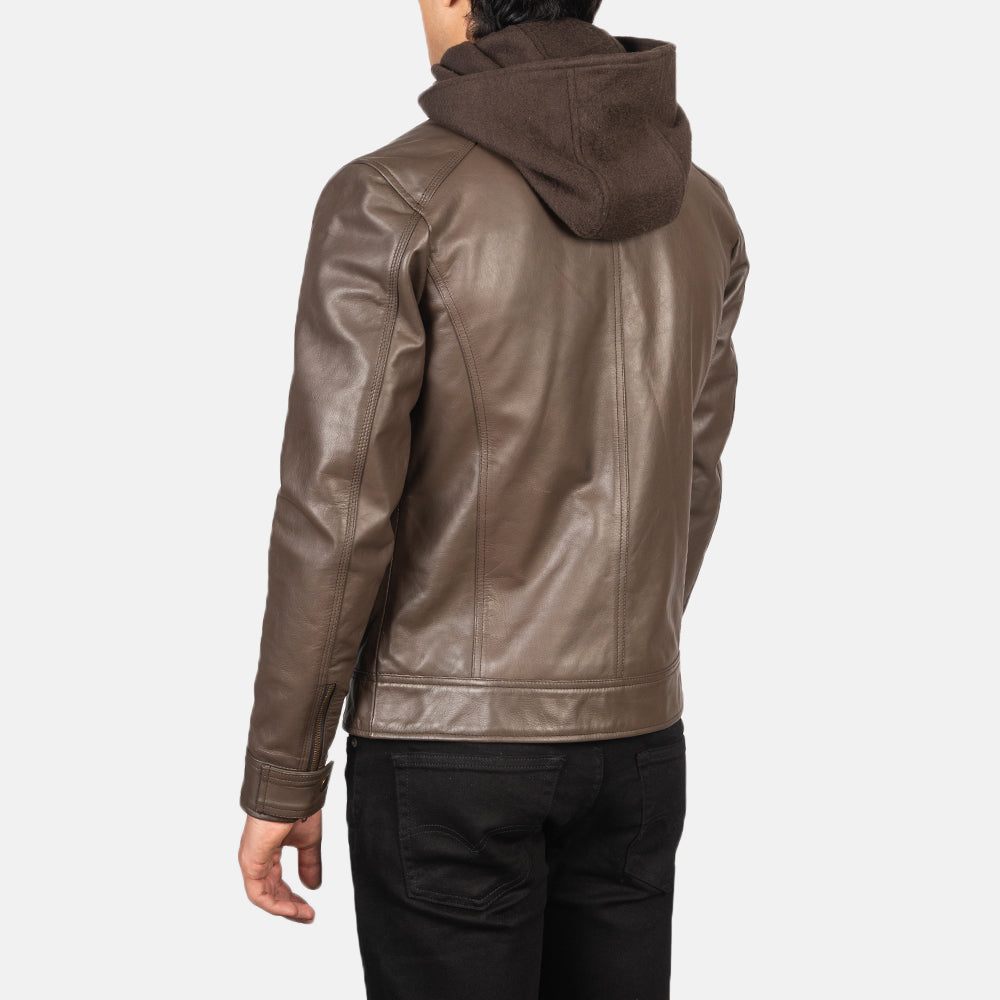 Luxe Hooded Leather Biker Jacket