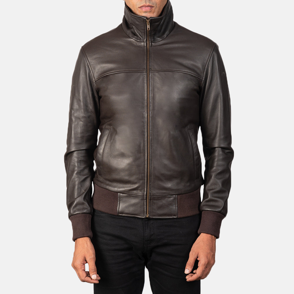 Aura Leather Bomber Jacket
