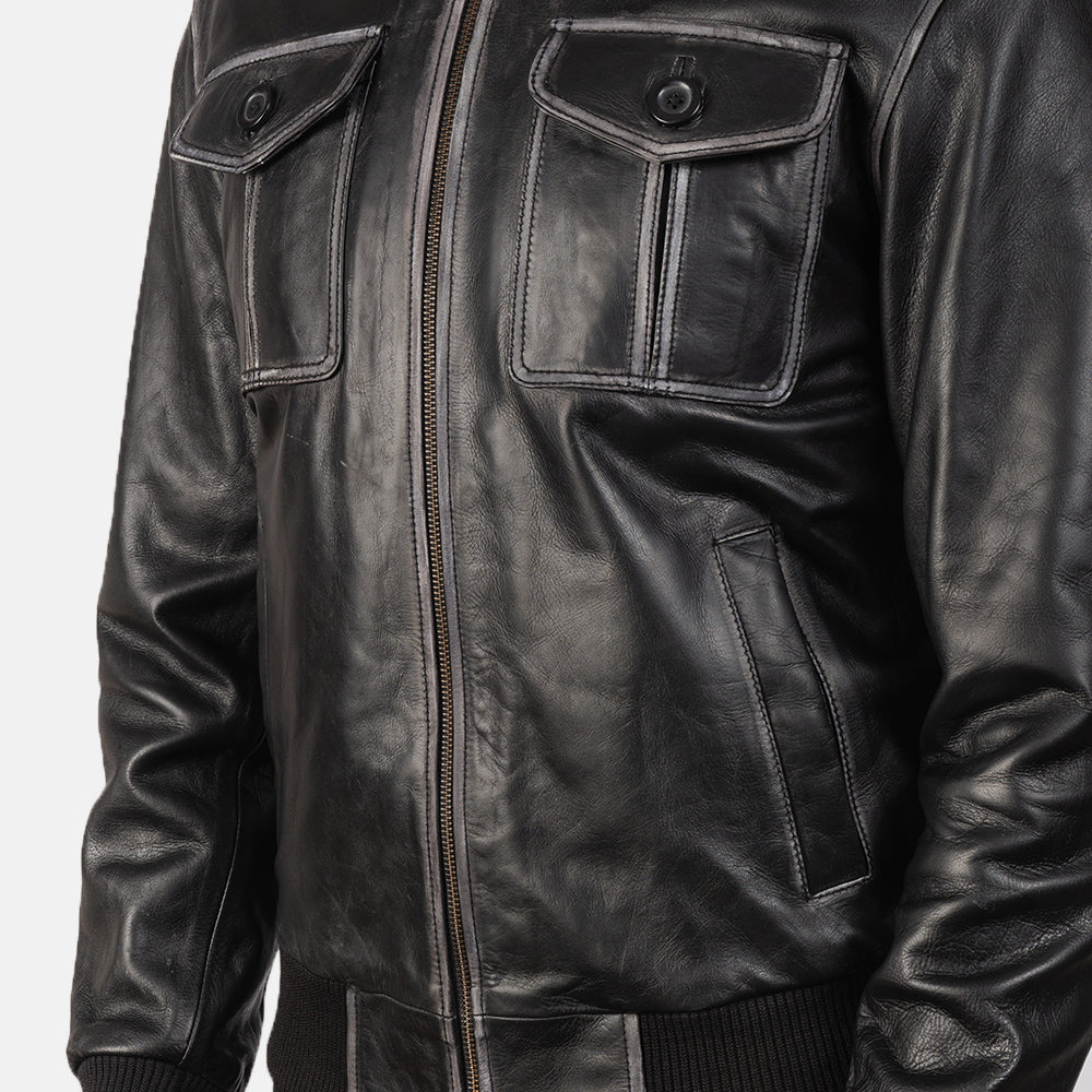 Valiant Leather Bomber Jacket