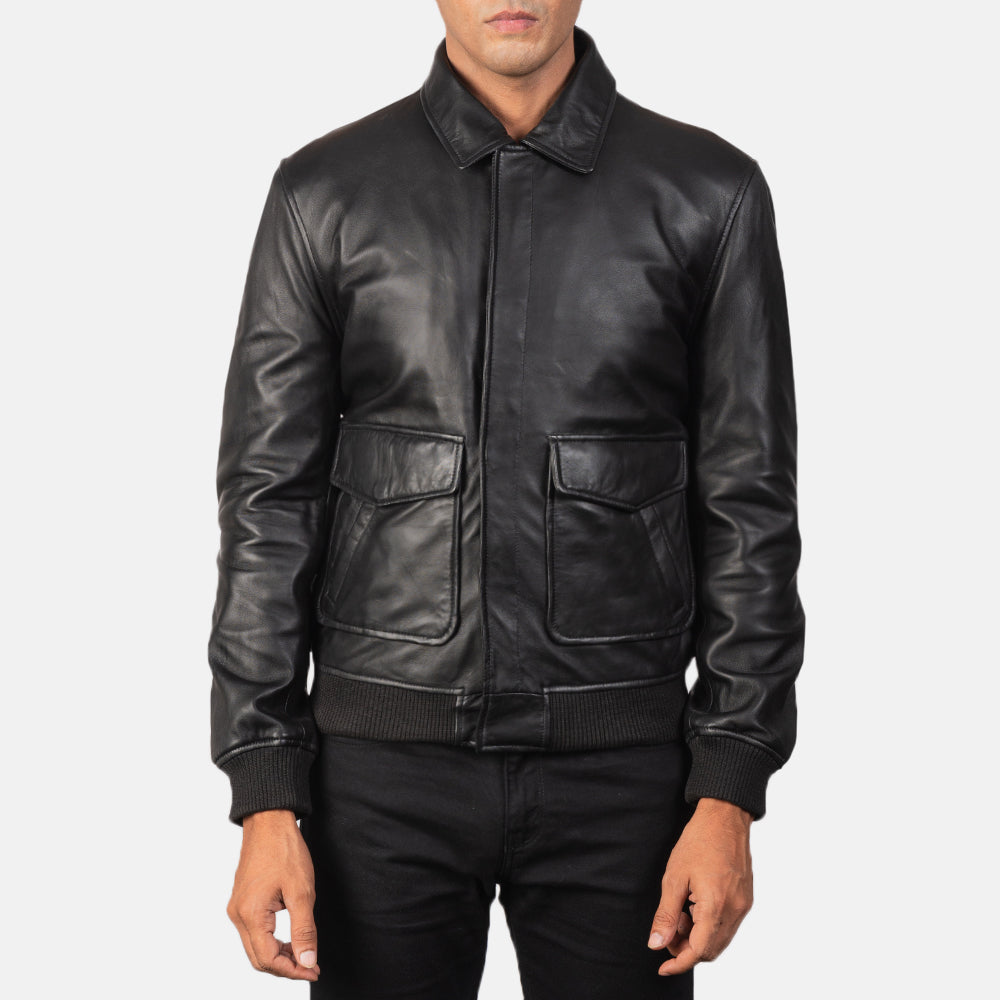 Primeval Leather Bomber Jacket