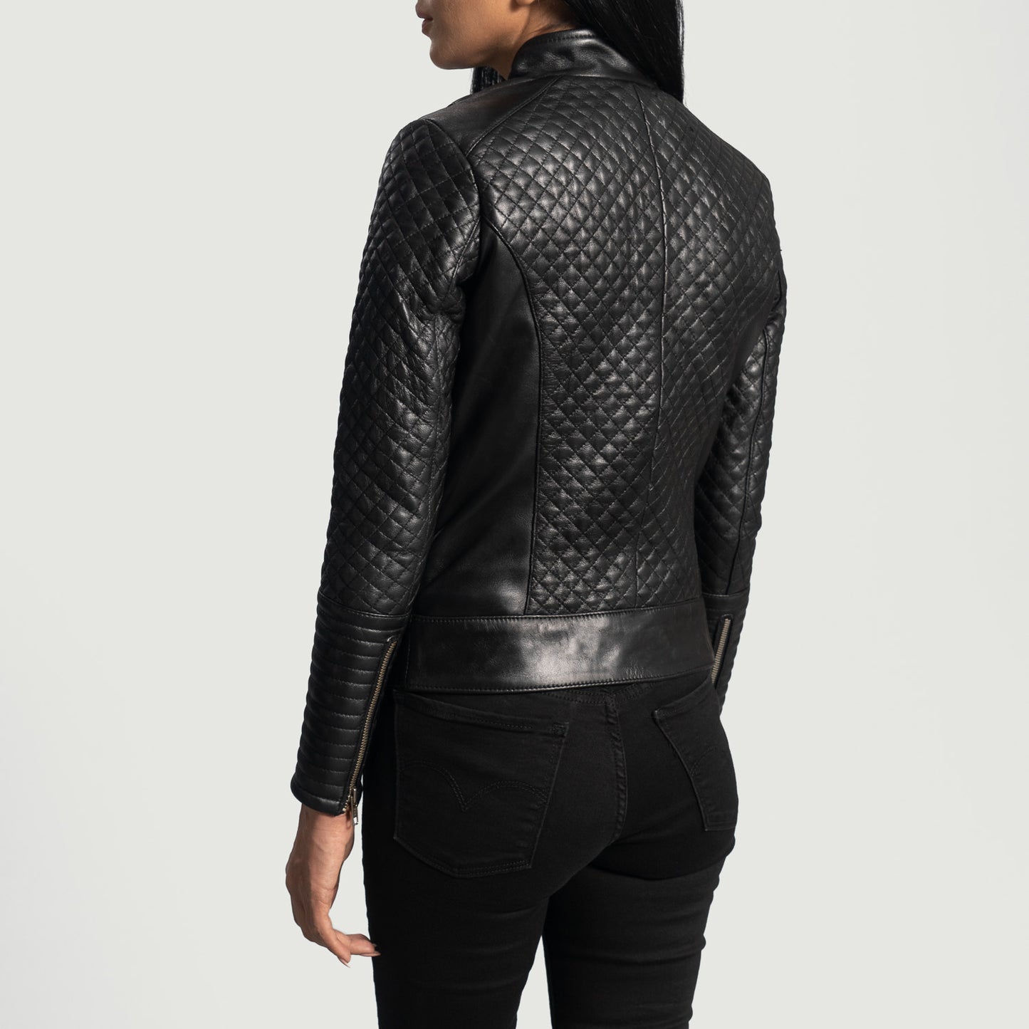 Abstract Leather Biker Jacket