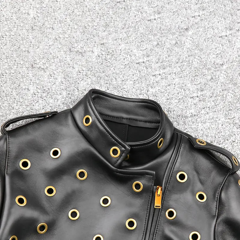 Hello Ring Black Leather Jacket