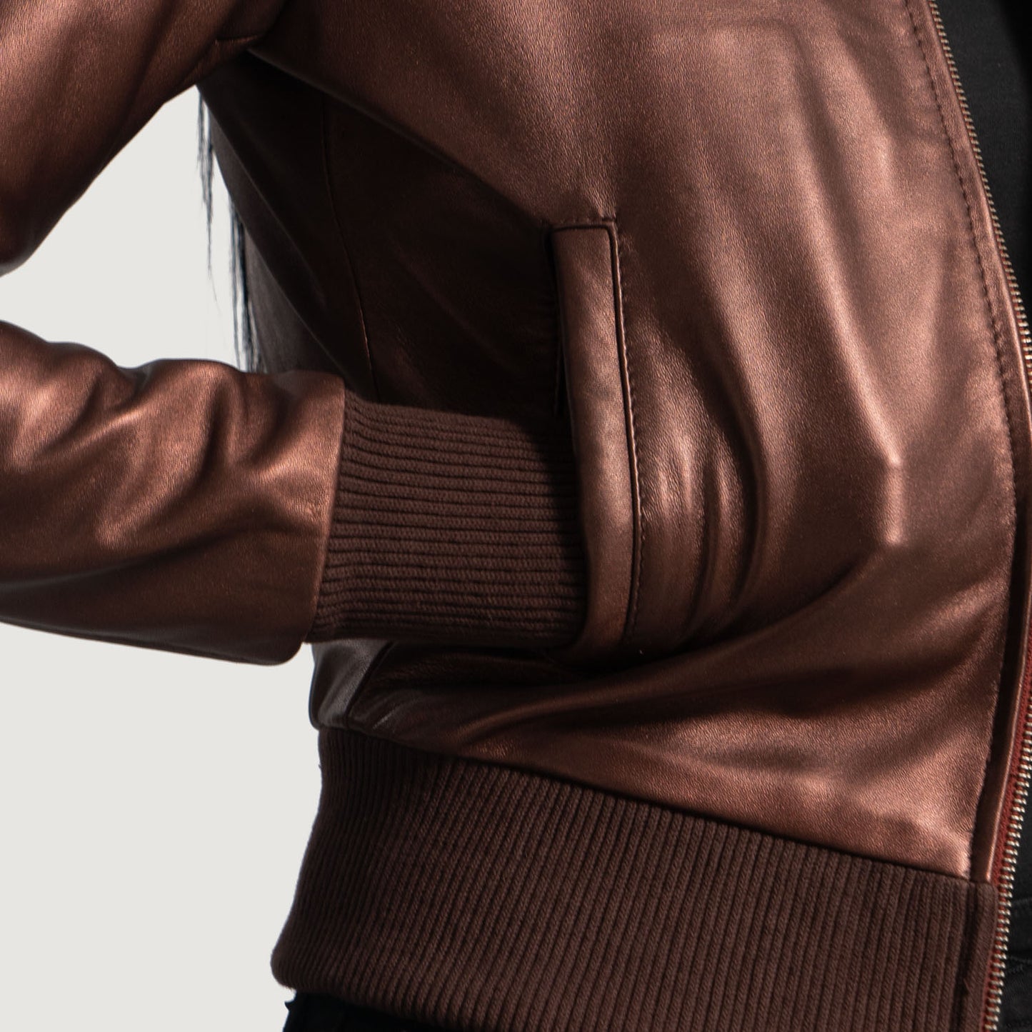 Ray MaroonLeather Bomber Jacket