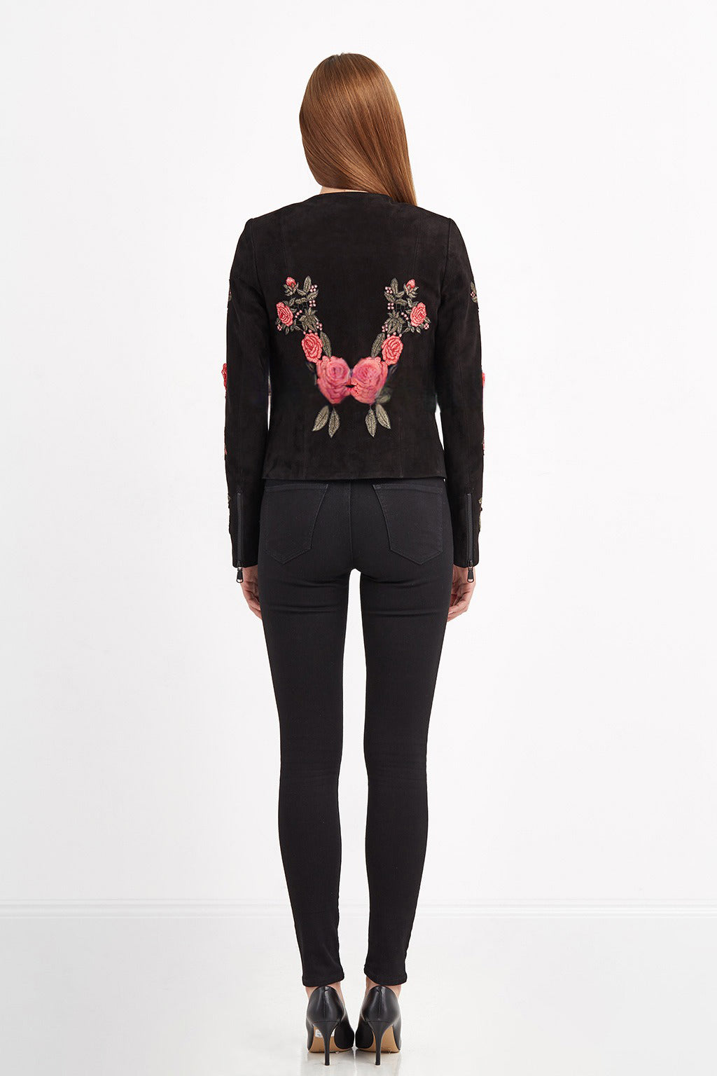 Ashly Women Suede Black leather jacket