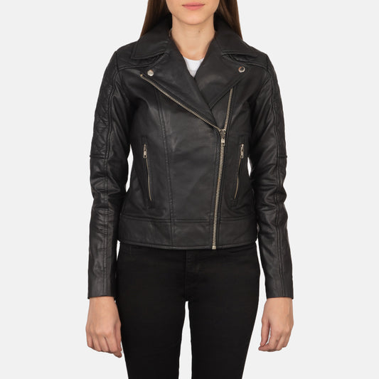 Calista Vintage Leather Biker Jacket